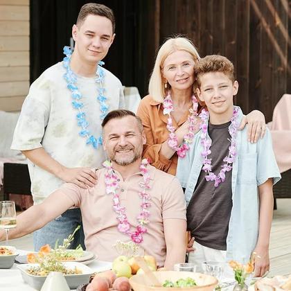 Imagem de Colar de flores tropicais Hawaiian Leis TSMJUWND 50 unidades