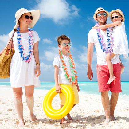 Imagem de Colar de flores tropicais Hawaiian Leis TSMJUWND 50 unidades