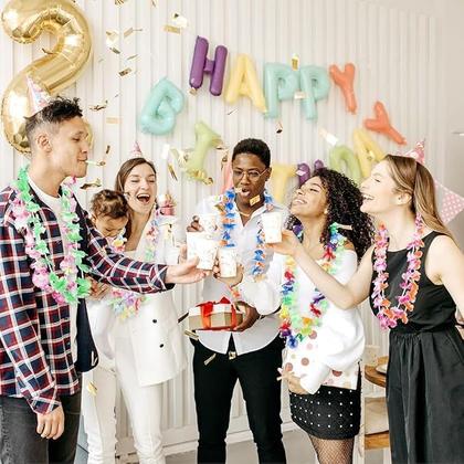 Imagem de Colar de flores tropicais Hawaiian Leis TSMJUWND 50 unidades