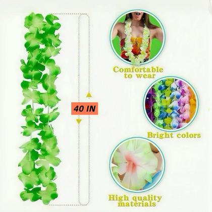 Imagem de Colar de flores tropicais Hawaiian Leis TSMJUWND 50 unidades
