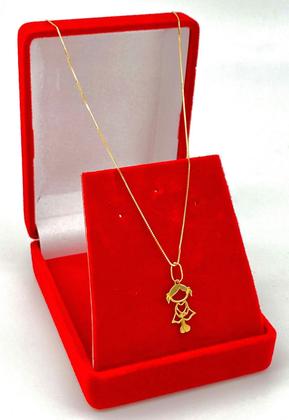 Imagem de Colar De Ouro 18k Com 45cm Veneziana E Pingente Menina