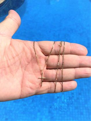 Imagem de Colar De Ouro 18k Corrente Piastrine Feminina 50cm Pingente
