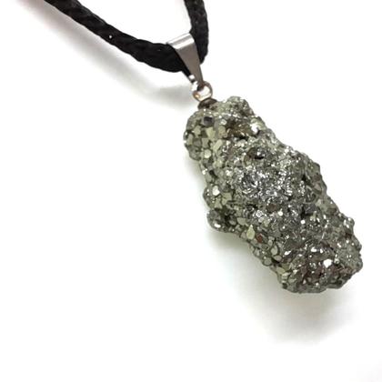 Imagem de Colar de Pedra Pirita da Riqueza Pedra Natural 25 cm
