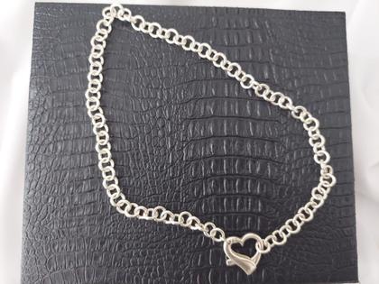 Imagem de Colar de Prata com fecho de Coração