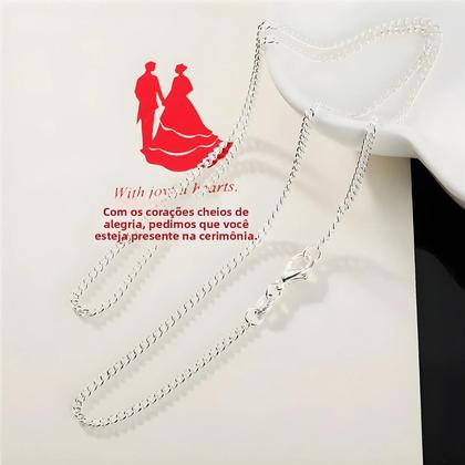 Imagem de Colar De Prata Esterlina 925 Com Corrente De 2MM, 16-30 Polegadas Para Mulheres E Homens, Joia De