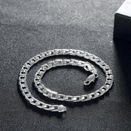 Imagem de Colar de Prata Masculino 20/24 Polegadas - 8mm - Corrente Clássica