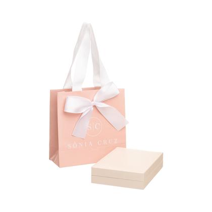 Imagem de Colar de Prata Ródio 5 Corações Cravejados Dia das Mães