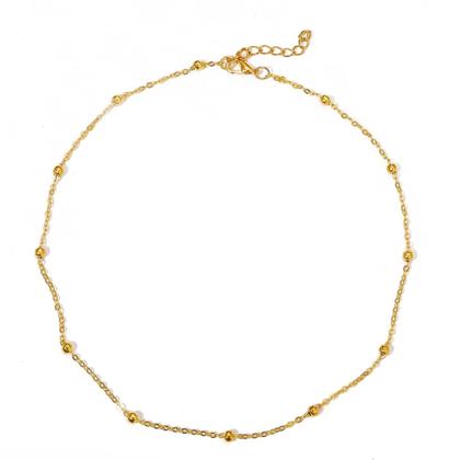 Imagem de Colar Dourado Choker Gargantilha Minimalista Bolinhas