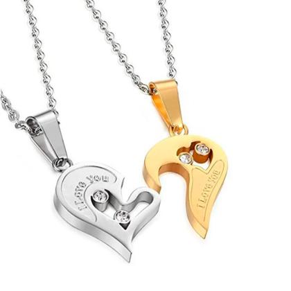 Imagem de Colar Duplo Coração Casal Dia Namorados I Love You 2 Metades