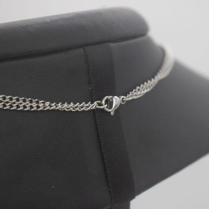 Imagem de Colar Duplo Feminino de Coração Greys Anatomy Anatômico Humano funk corrente gargantilha em aço inox