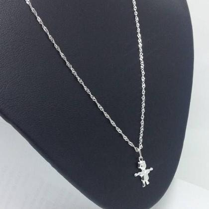 Imagem de Colar E Pingente De Menina Filha Em Prata Italiana 925 45cm