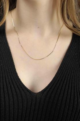 Imagem de Colar Feminino 45cm De Ouro 18k Veneziana Elo Duplo