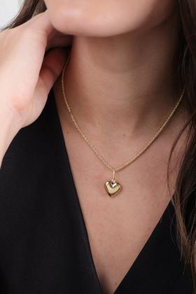 Imagem de Colar Feminino 45cm Torcido Baiano Ouro 18k Pingente Coração