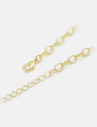Imagem de Colar Feminino Choker Gargantilha Elos Semi Joias Ouro 18k Rodio Branco