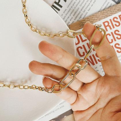 Imagem de Colar Feminino Choker Gargantilha Elos Semi Joias Ouro 18k Rodio Branco