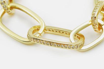 Imagem de Colar Feminino Choker Gargantilha Elos Semi Joias Ouro 18k Rodio Branco