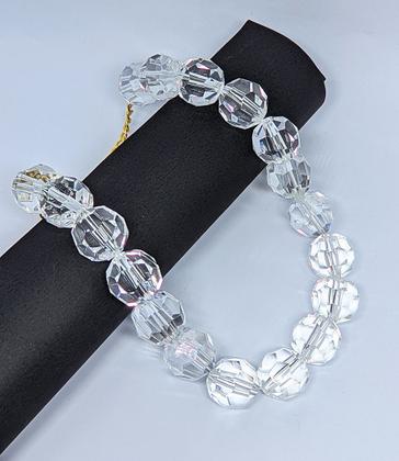 Imagem de Colar Feminino com Pedras Cristal transparente em Esferas Oval grande redonda Choker Esfera Delicado Luxo Lançamento