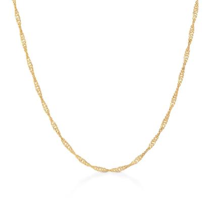 Imagem de Colar Feminino Corrente Singapura 40cm com Extensor Banhada a Ouro 18k Envio Imediato