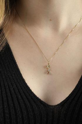 Imagem de Colar Feminino Ouro 18k Veneziana 45cm Pingente Menina Patins