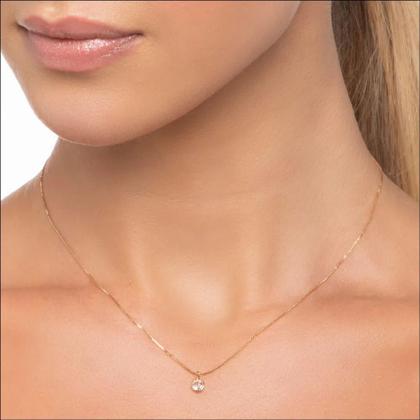 Imagem de Colar Feminino Rommanel Lindo Delicado Banhado Ouro 18k
