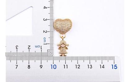 Imagem de Colar Filhos Pedra Zirconia Coração Menino Menina Casal