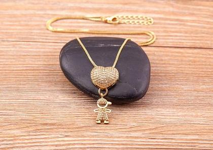 Imagem de Colar Filhos Pedra Zirconia Coração Menino Menina Casal