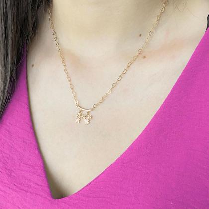 Imagem de Colar Filhos Pingentes menino e menina Banhado Ouro18k Lindo