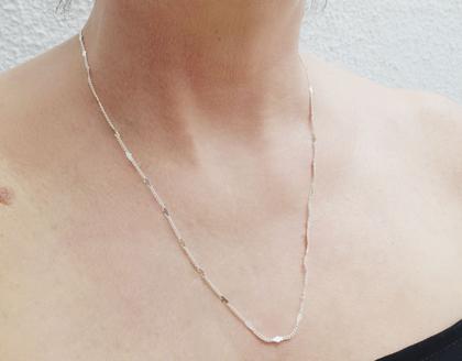 Imagem de Colar Gargantilha Corrente Choker Folhadas Semijoias Prata