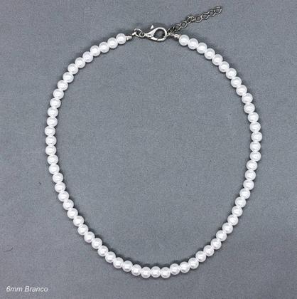 Imagem de Colar Gargantilha Feminino Masculino com Pérolas Pequena Branca Choker Tendência Moda 2022