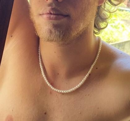 Imagem de Colar Gargantilha Feminino Masculino com Pérolas Pequena Branca Choker Tendência Moda 2022