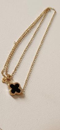 Imagem de Colar gargantilha trevo onix natural em ouro 18k amarelo com 45cm .Rosangela lima joias