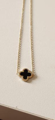 Imagem de Colar gargantilha trevo onix natural em ouro 18k amarelo com 45cm .Rosangela lima joias