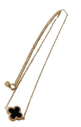 Imagem de Colar gargantilha trevo onix natural em ouro 18k amarelo com 45cm .Rosangela lima joias