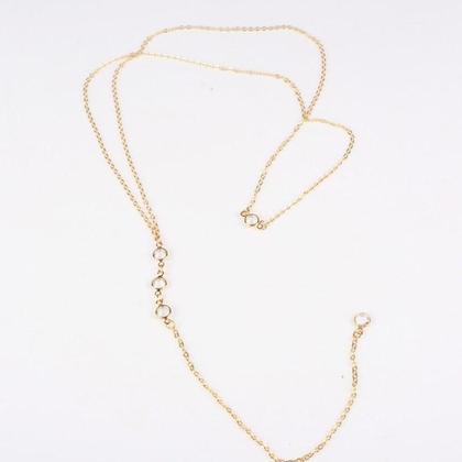 Imagem de Colar Gravatinha Duplo Lado Folheado Zirconia Dourado