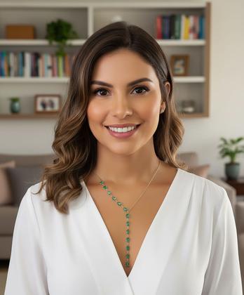 Imagem de Colar Gravatinha Gotas Zircônia Turmalina Banhado em Ouro 18K