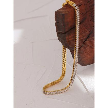 Colar Importado Gargantilha Choker Riviera Cristal Zircônia Banhado Ouro 18k Antialérgico - Quick Shop Imagem de Colar Importado Gargantilha Choker Riviera Cristal Zircônia Banhado Ouro 18k Antialérgico
