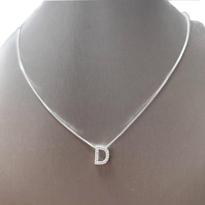 Imagem de Colar inicial cravejada Banhado Prata 925