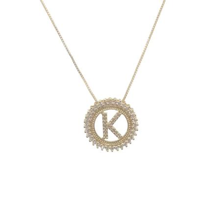 Colar Letra de Zirconias Mandala Semi Joia Banhado Ouro 18k - Stella Semi Joias Imagem de Colar Letra de Zirconias Mandala Semi Joia Banhado Ouro 18k