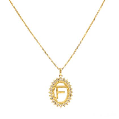 Imagem de Colar Letra Strass Banhado a Ouro