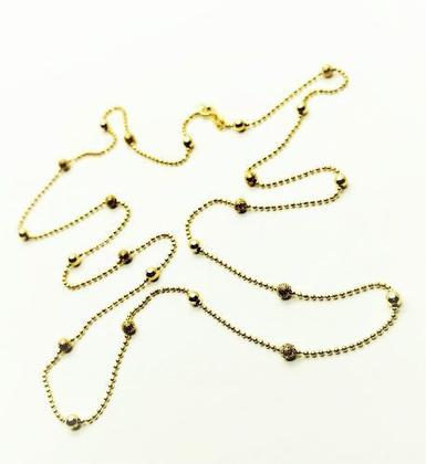 Imagem de Colar Longo Com Bolinhas Diamantadas Banho De Ouro 18k 3147