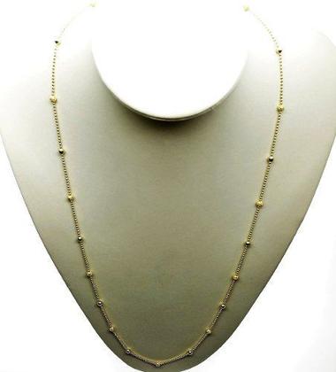 Imagem de Colar Longo Com Bolinhas Diamantadas Banho De Ouro 18k 3147