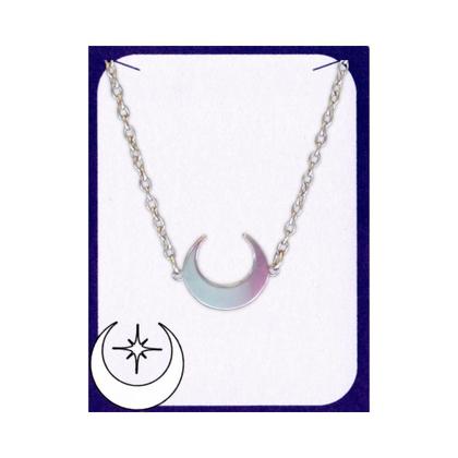 Imagem de Colar Lua Crescente Prateada - Aço Inoxidável