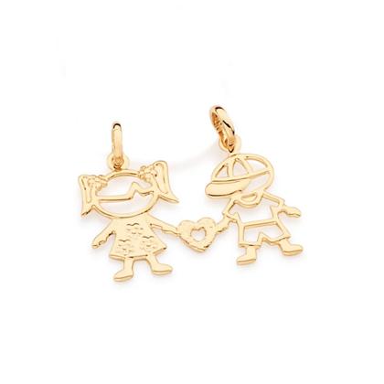 Imagem de Colar Mãe Casal De Filhos Rommanel Com Pingente Banhado A Ouro 18k Com Embalagem Para Presente
