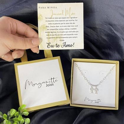 Imagem de Colar Mãe Corrente Coração Casal 1 filho 2 filhos 3 filhos Banhado a Prata 925 Colar Feminino 1 filha 2 filhas 3 filhas