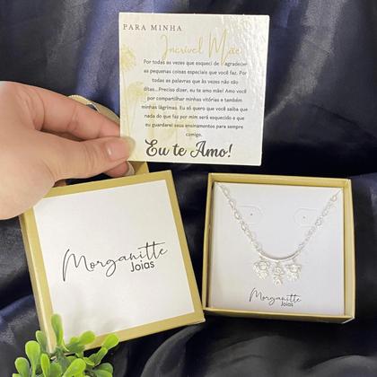 Imagem de Colar Mãe Corrente Coração Casal 1 filho 2 filhos 3 filhos Banhado a Prata 925 Colar Feminino 1 filha 2 filhas 3 filhas