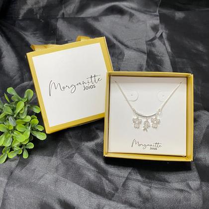 Imagem de Colar mãe Prata 925 delicado Filhos banhada menina menino