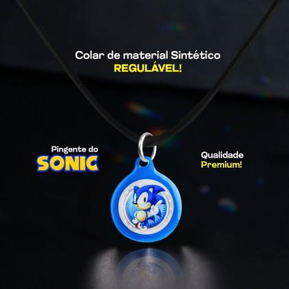 Imagem de Colar menino infantil pingente qualidade premium sonic presente moda criança heroi vermelho azul