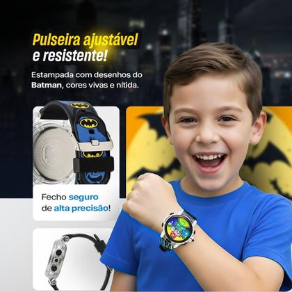 Imagem de colar oculos + relogio digital infantil preto led + caixa presente menino protecao uv pulseira ajustavel crianca