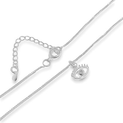 Imagem de Colar Olho Grego Banhado Prata Semijoia