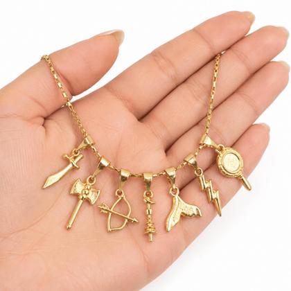 Imagem de Colar Patuá 7 Linhas dos Orixás Dourado Proteção Espiritual